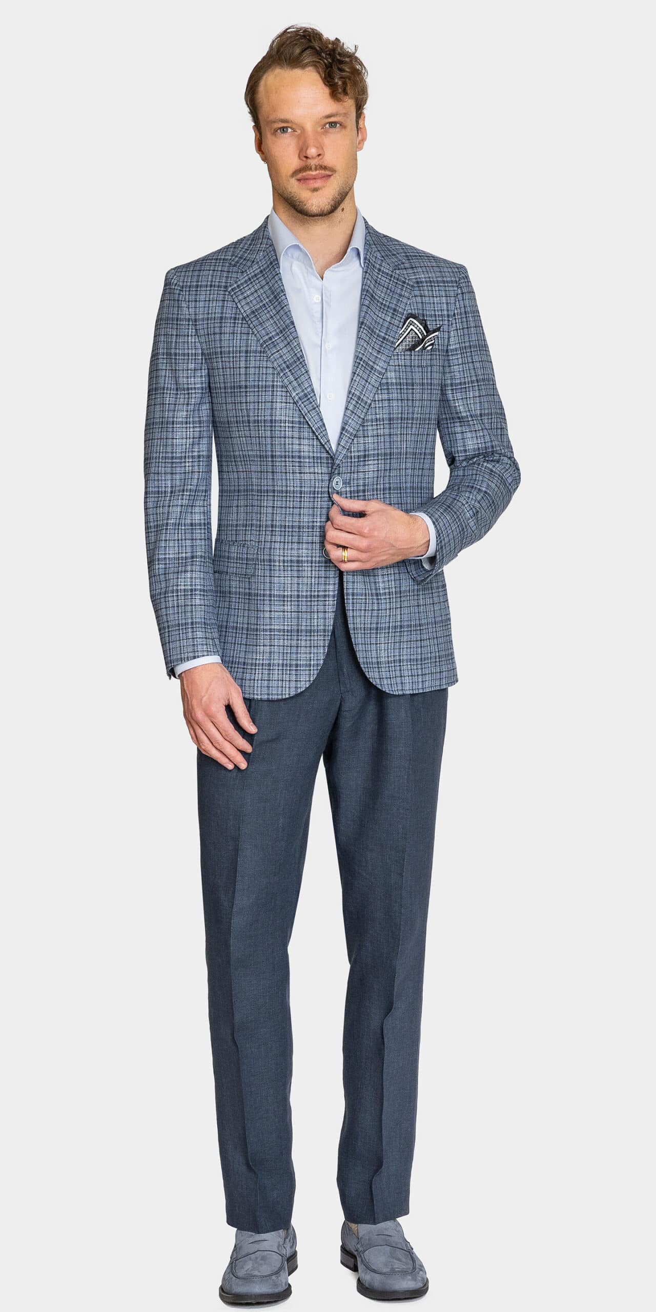 Silver Lake Mid Blue Check Jacket