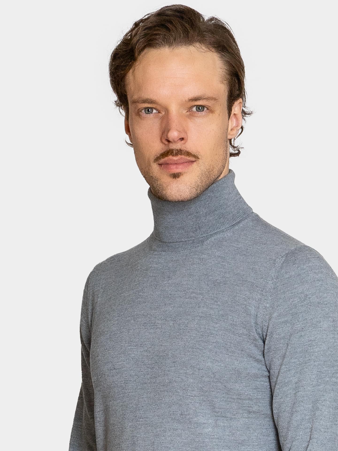 Hall Meriinovillane Kõrge Kaelusega Kudum - Image 2