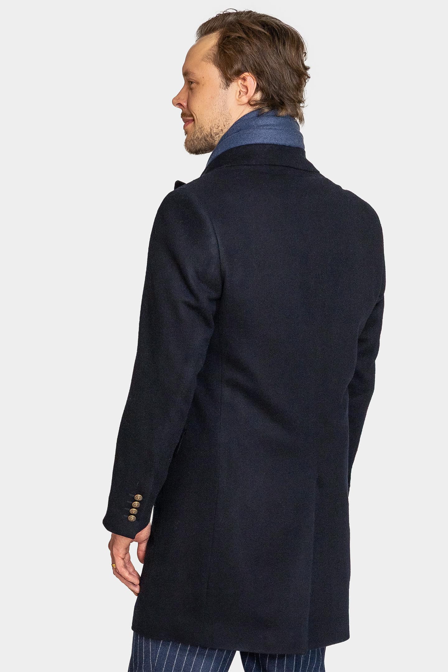 George Navy Double Breasted Coat - Image 3