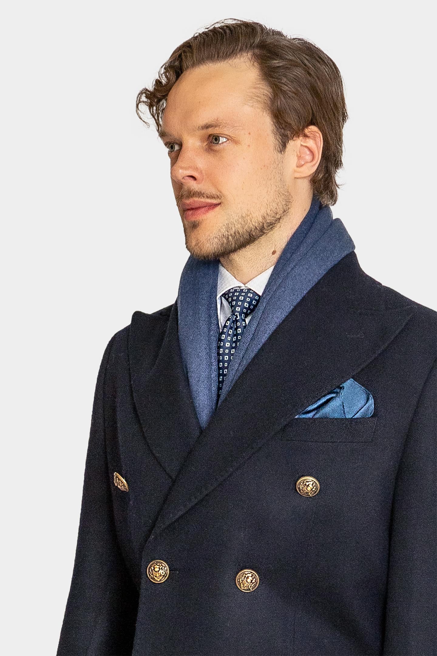 George Navy Double Breasted Coat - Image 2