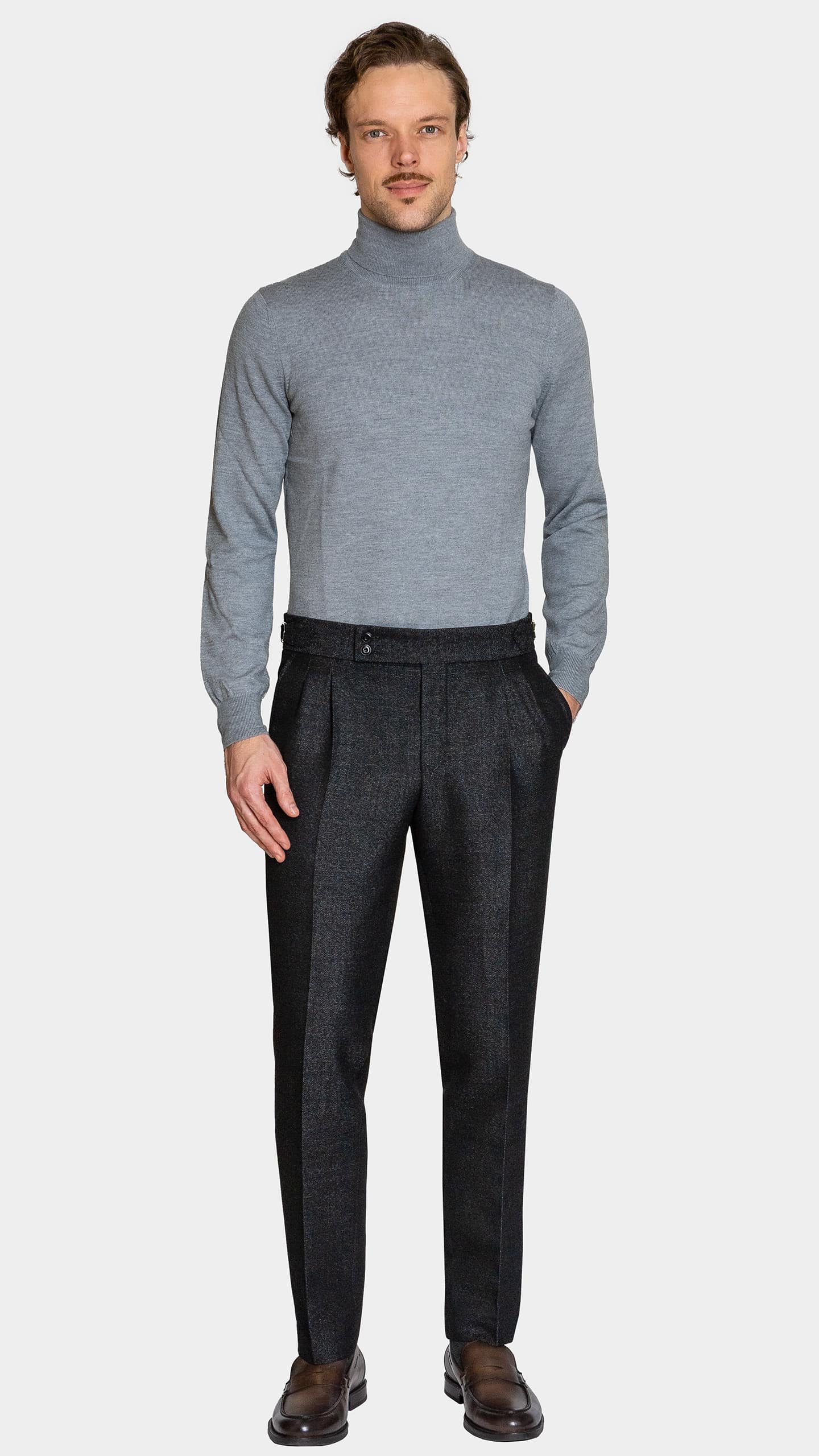 Hall Meriinovillane Kõrge Kaelusega Kudum