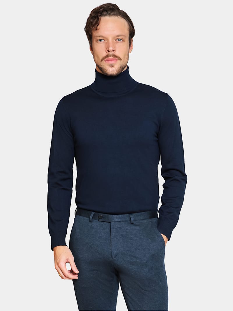 Alessandro Navy Turtleneck