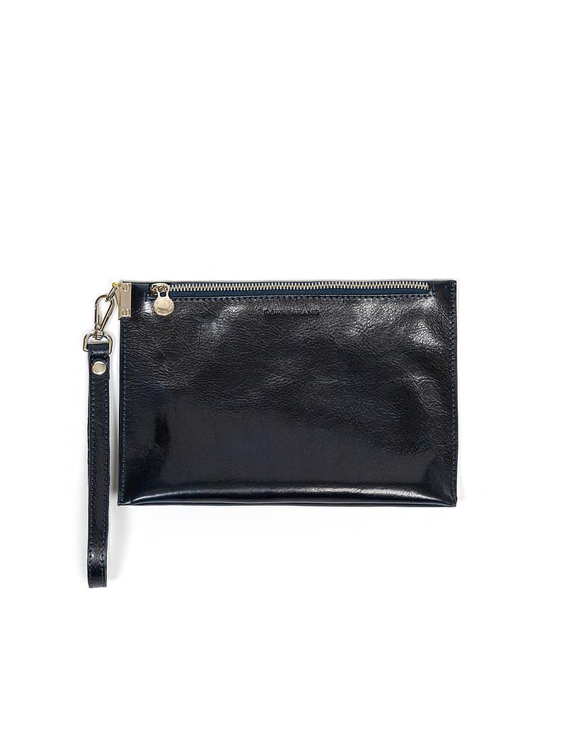 Agenda Navy Leather Pouch
