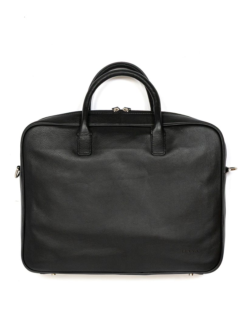 Leyva Black Leather Briefcase