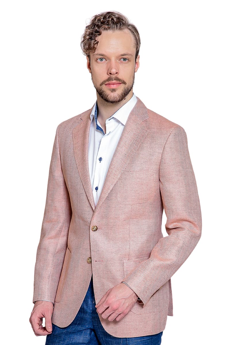 124 Gabriel Peach Herringbone Jacket