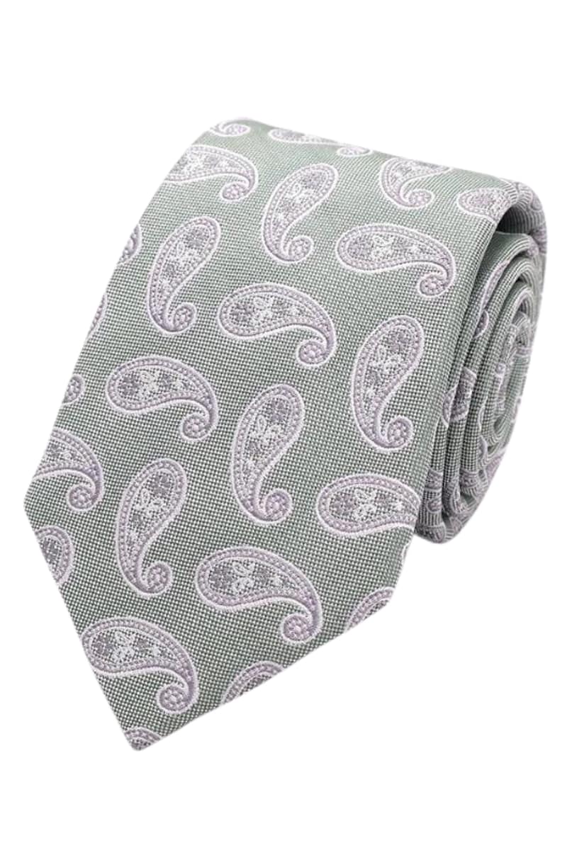 124 Sage Paisley Silk Tie