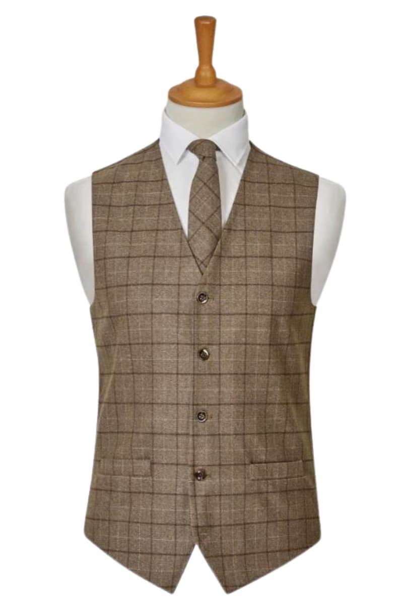 124 Pruun Ruuduline Vest