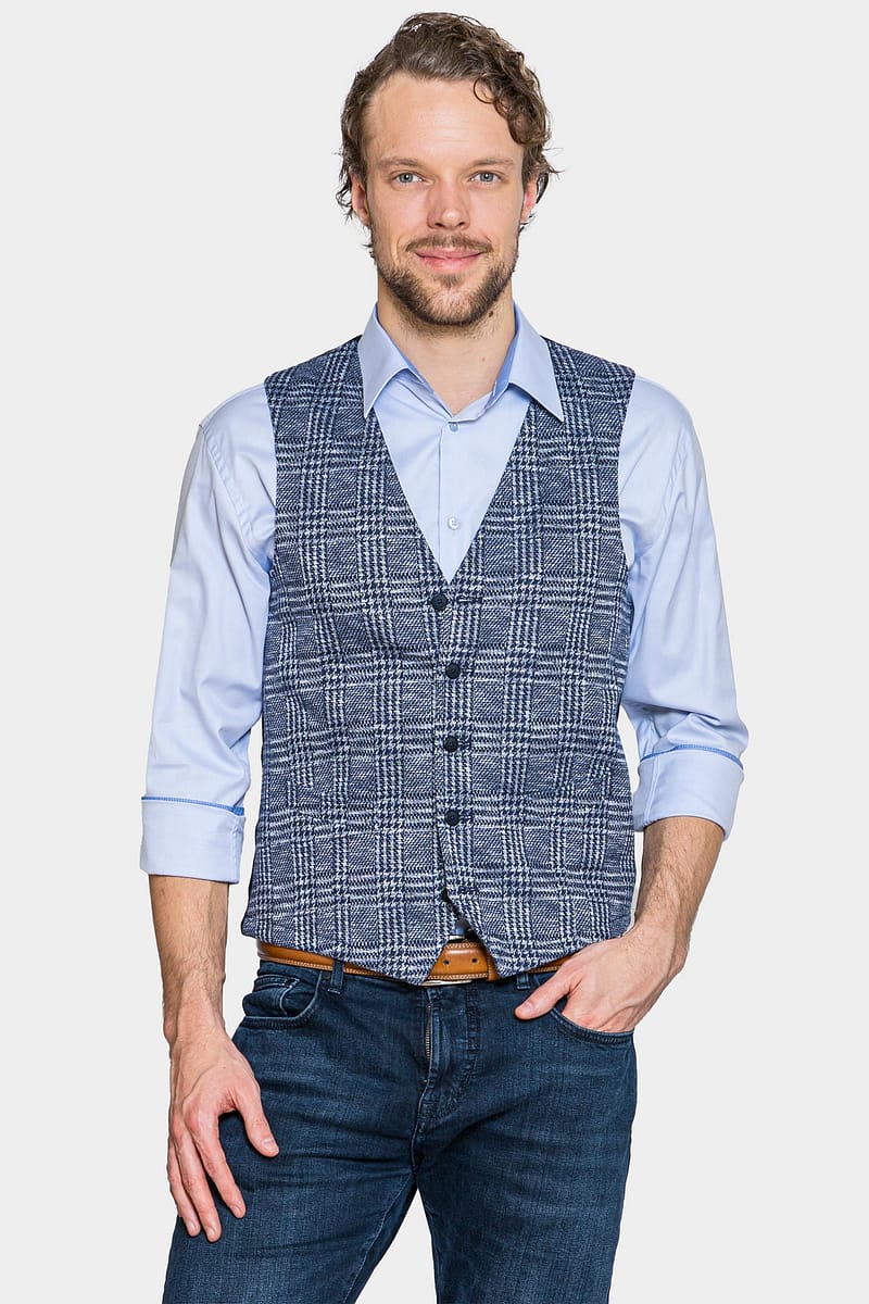Erik Tumesinine Check Waistcoat