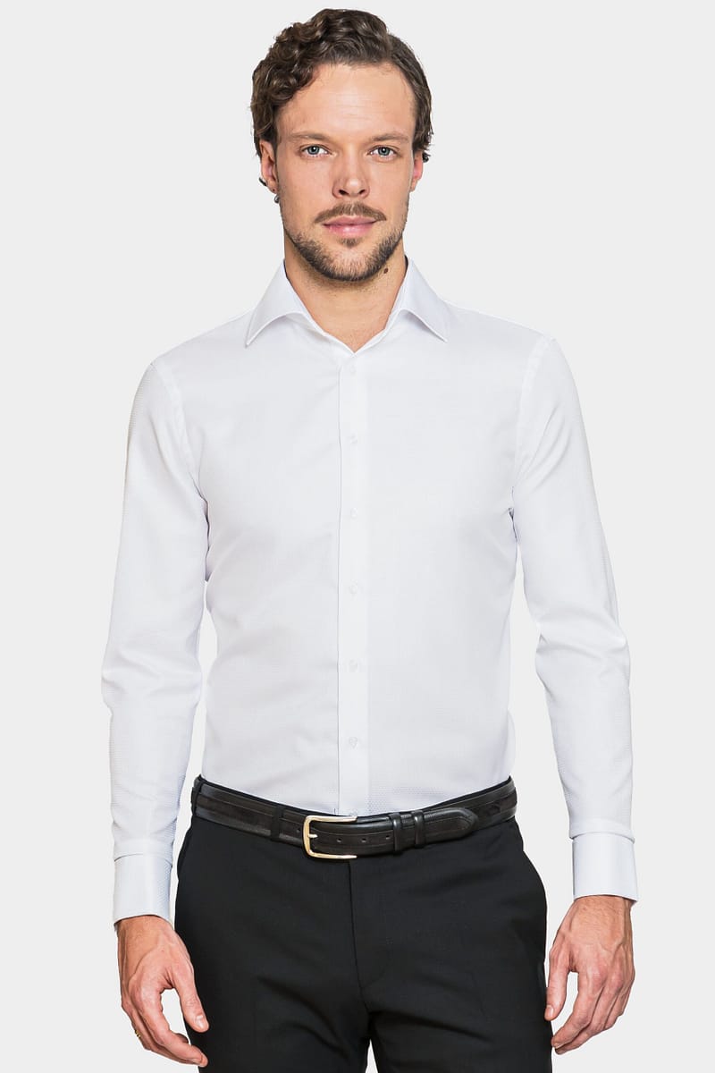 Fokus White Structured Shirt
