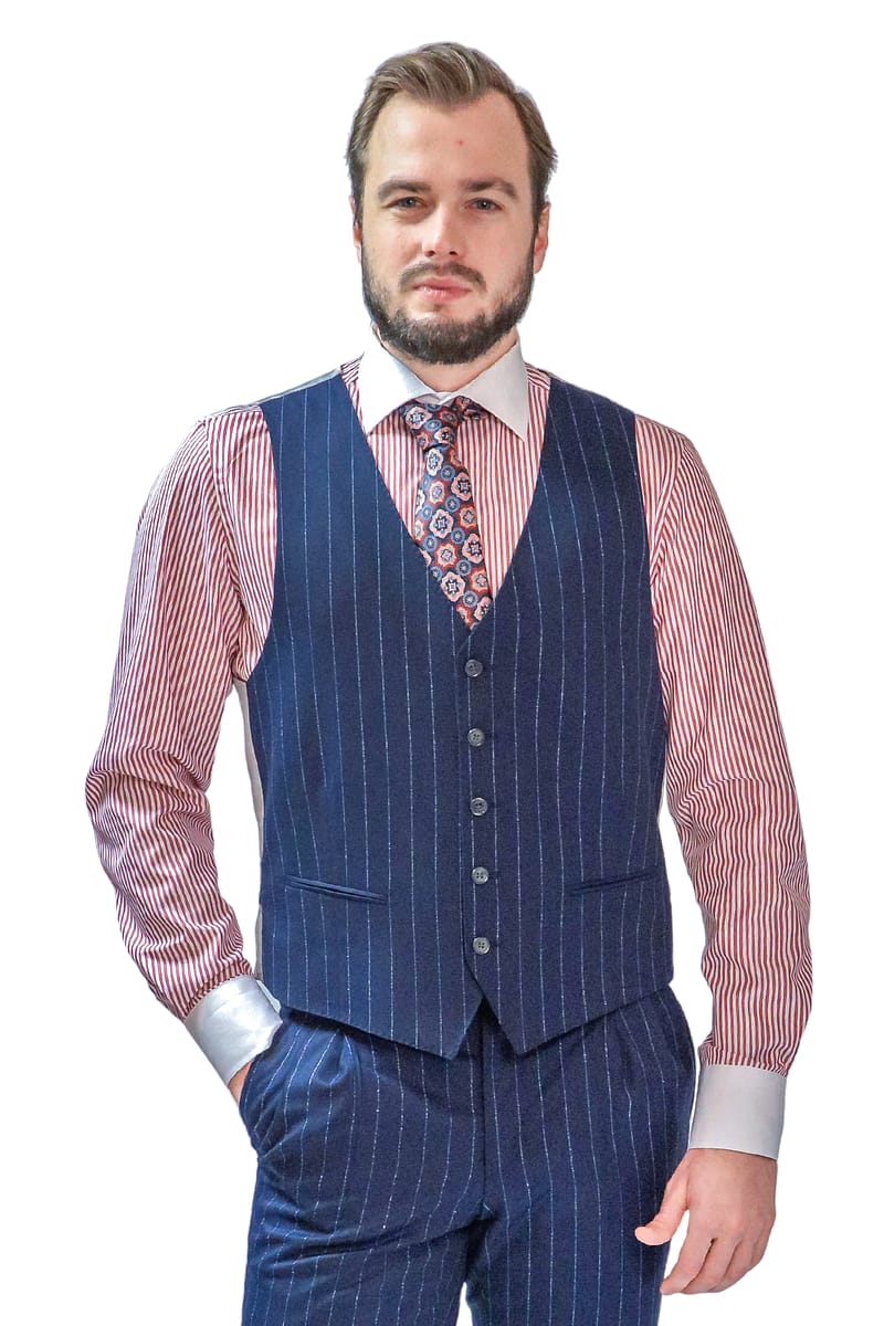 Windsor Tumesinine Triibuline Vest