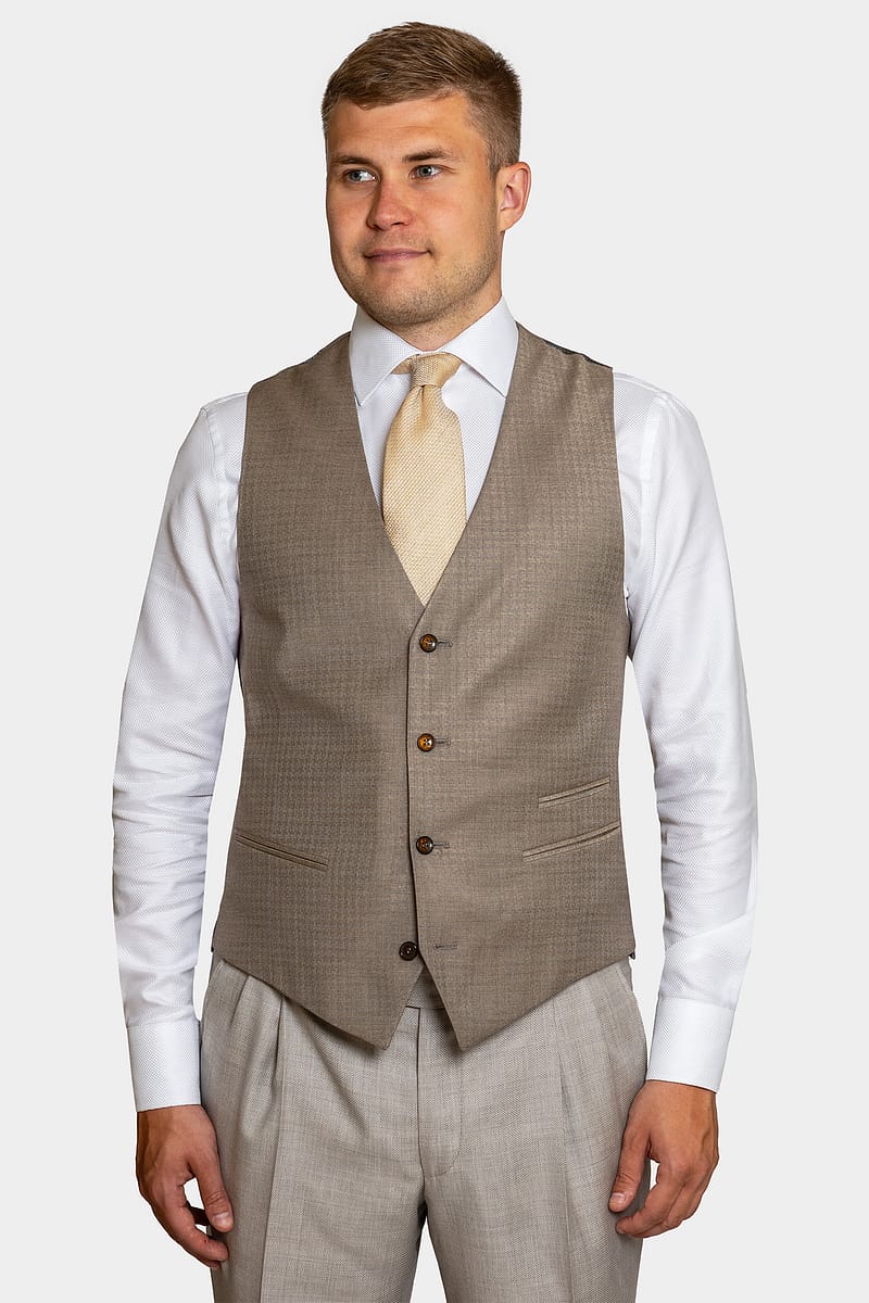 Laurent Tan Patterned Waistcoat