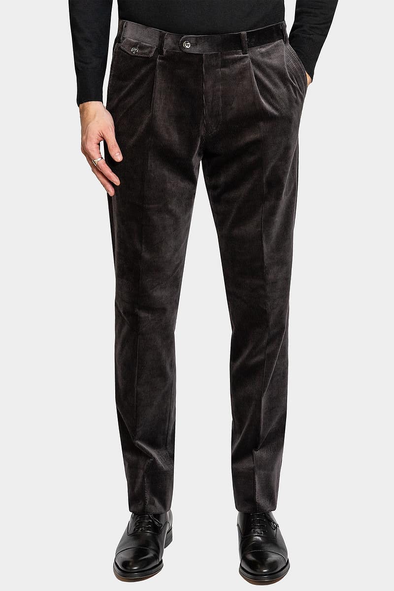 Cappucini Grey Velvet Trousers