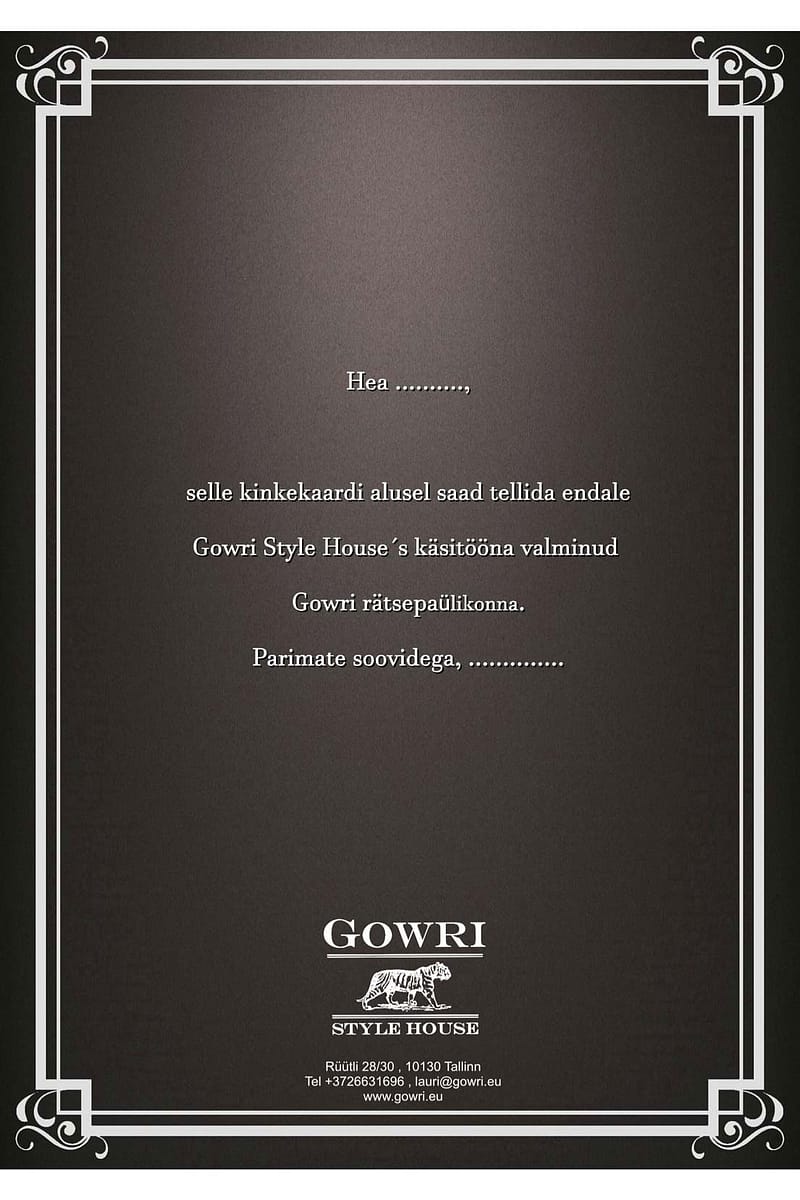 Rätsepaülikonna Kinkekaart