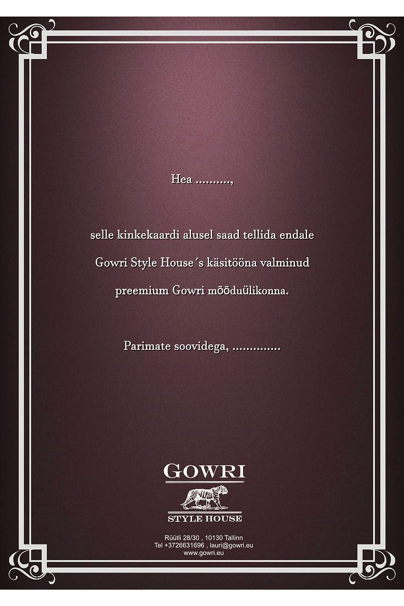 Premier Mõõduülikonna Kinkekaart