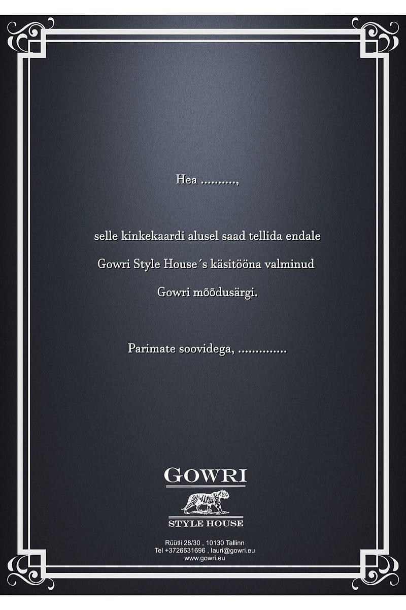 Mõõdusärgi Kinkekaart