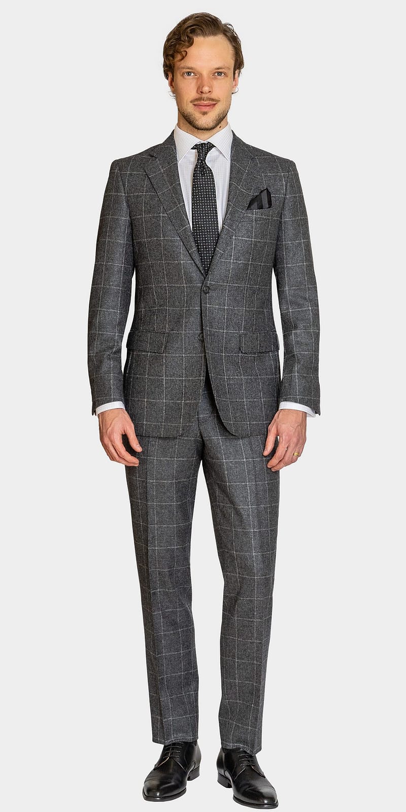 Chester Flannel Grey Check Suit