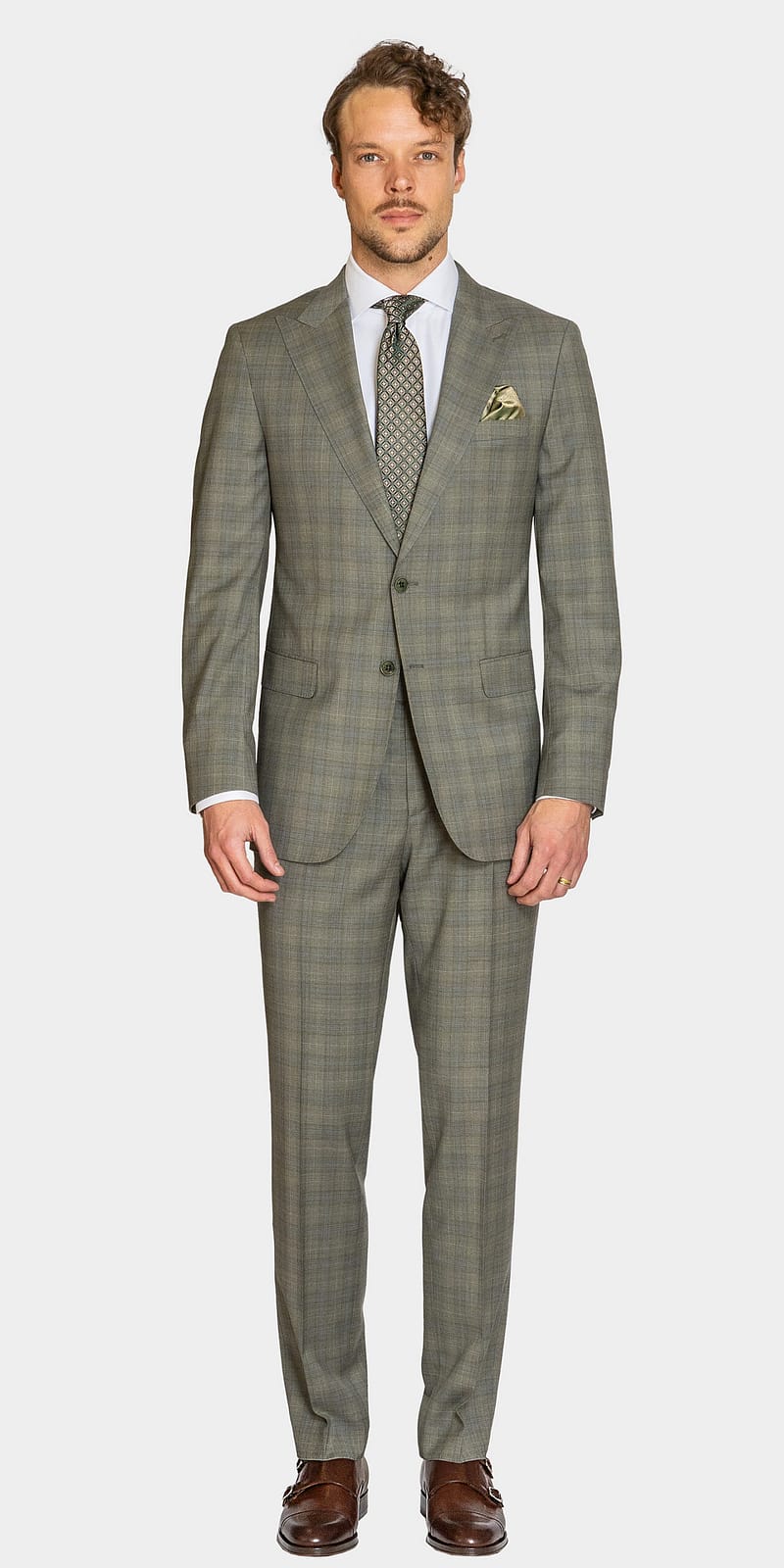 Pienza Sage Check Suit