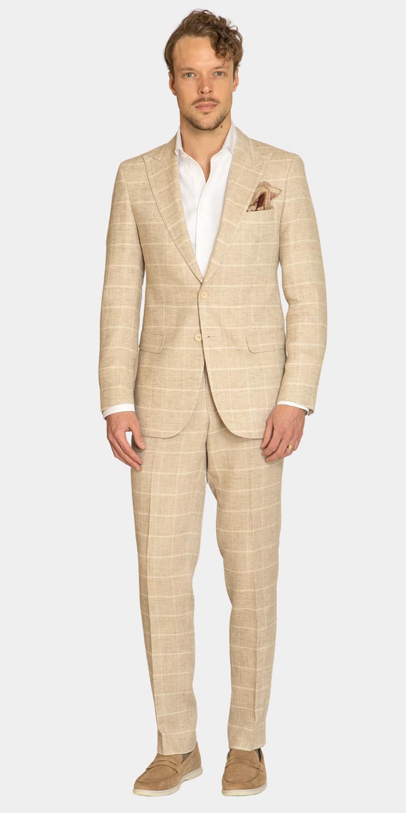 Colmar Beige Check Suit