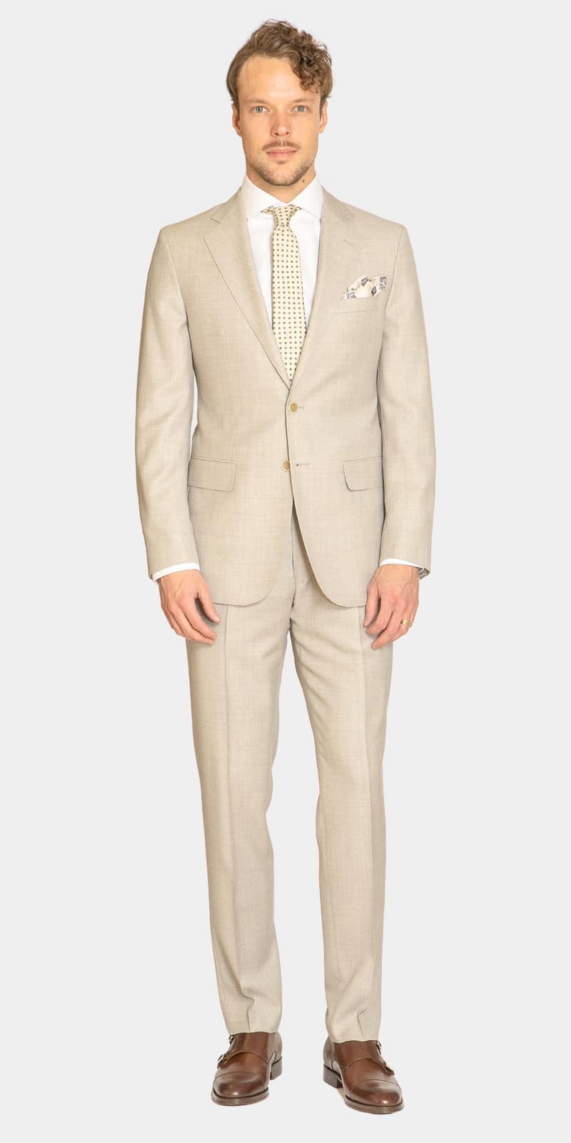 Crawley Beige Structured Suit
