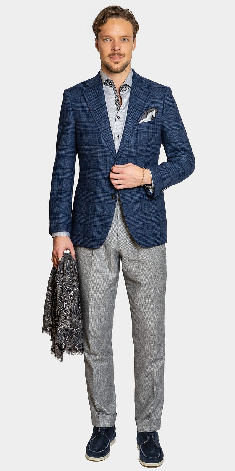 Florence Cobalt Blue Check Jacket