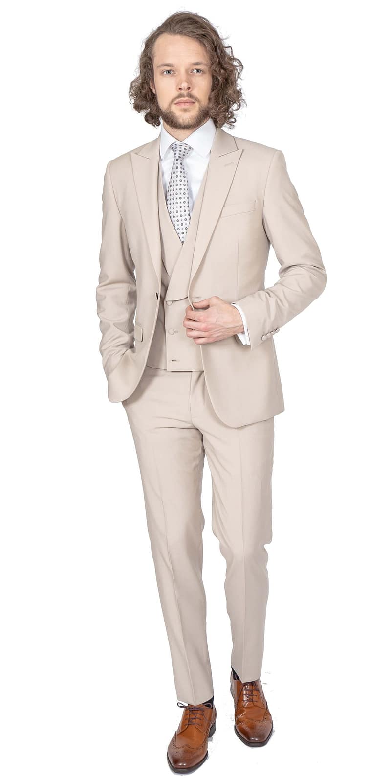 Winchester Beige 3-Piece Suit