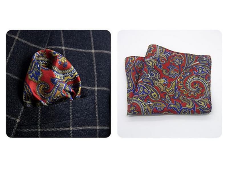 Punane ja Kuld Neerumustriga Siid Ilurätik