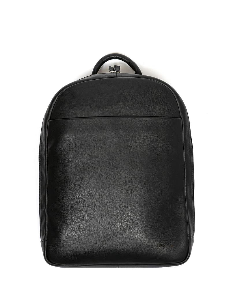 Leyva Black Leather Backbag