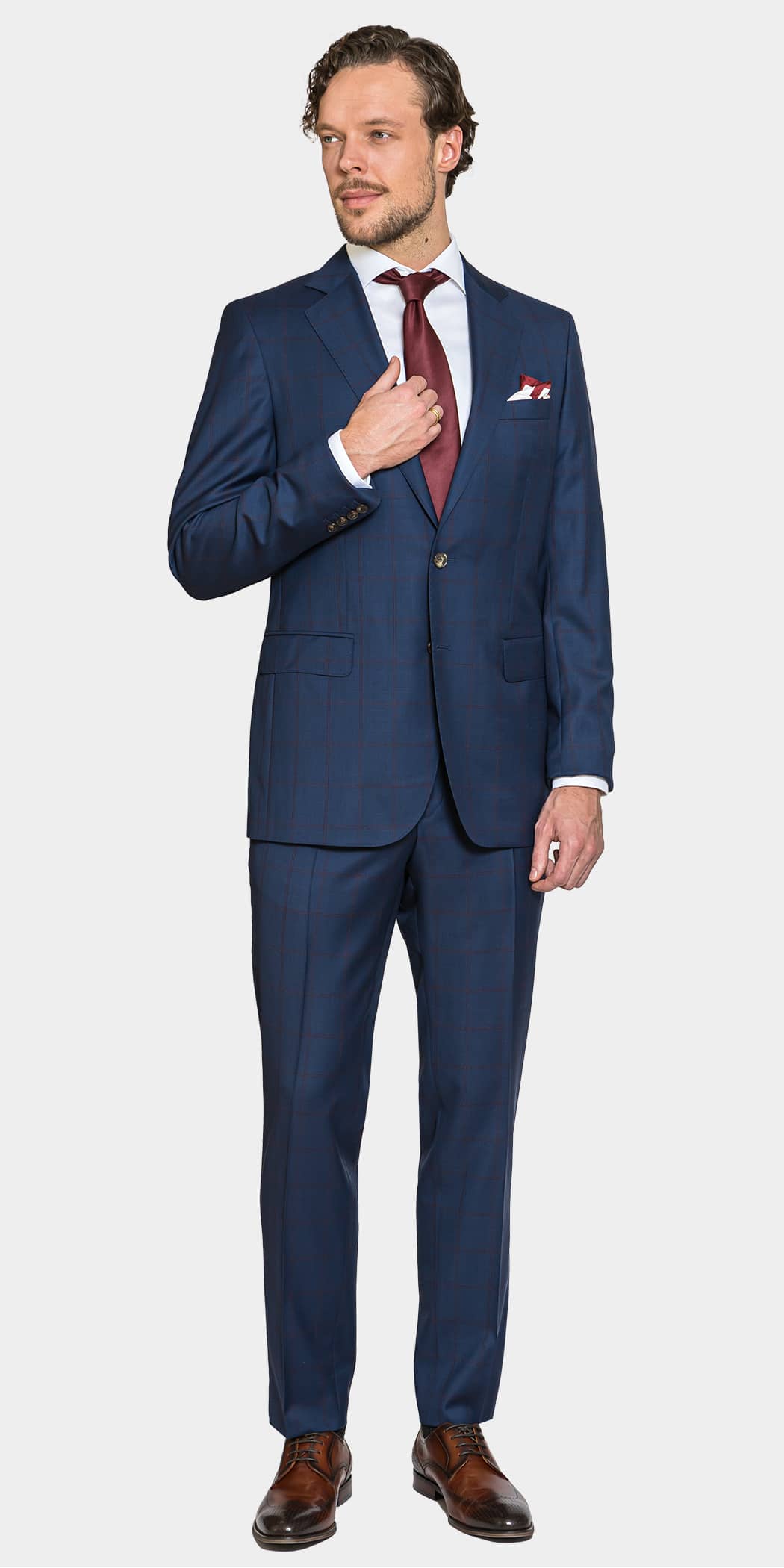 Alexander Check Dark Cerulean Suit