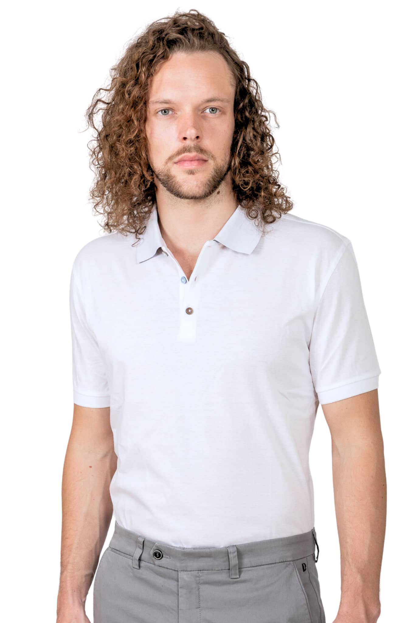 White Cotton Polo Shirt